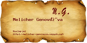 Melicher Genovéva névjegykártya
